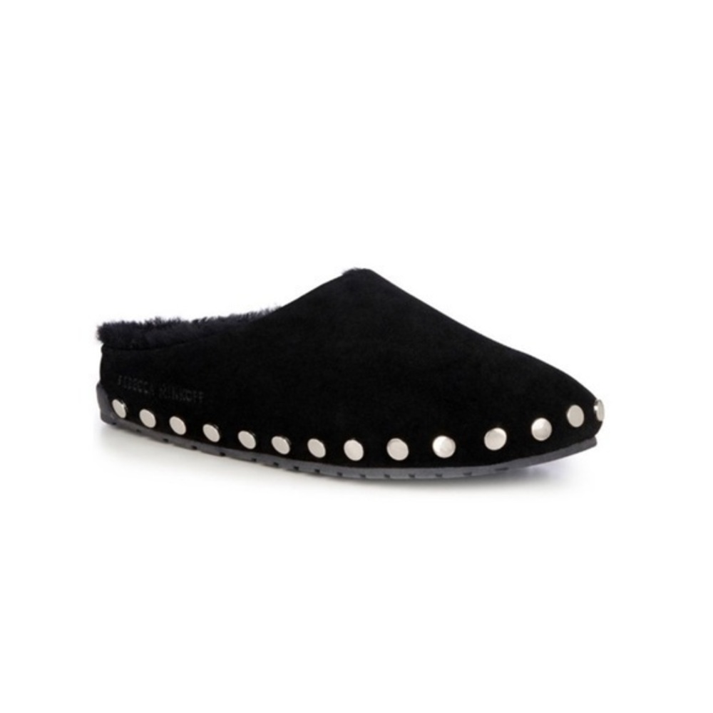 Emu Australia x Rebecca Minkoff Black Monch Stud-Accent Suede Slippers Size 7